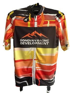 Pactimo Donovan Racing Development Cycling Jersey Men's Large Orange Sunset Bike